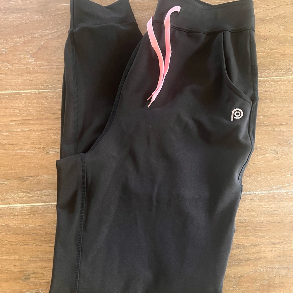 Black Joggers with Pink Drawstring